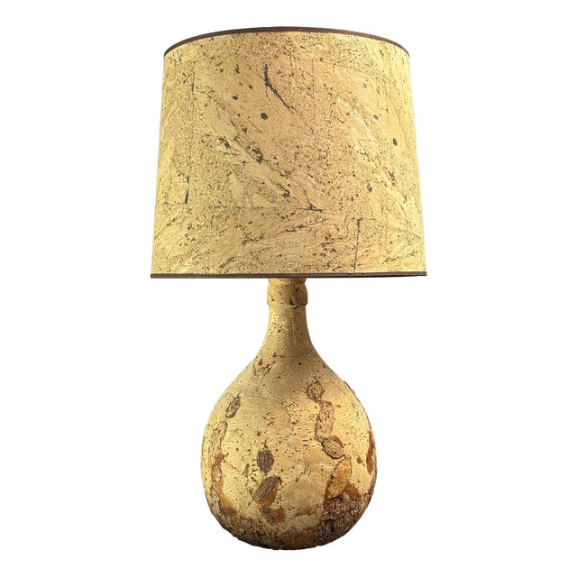 Mid-Century Cork Table Lamp, France, 1960s For Sale