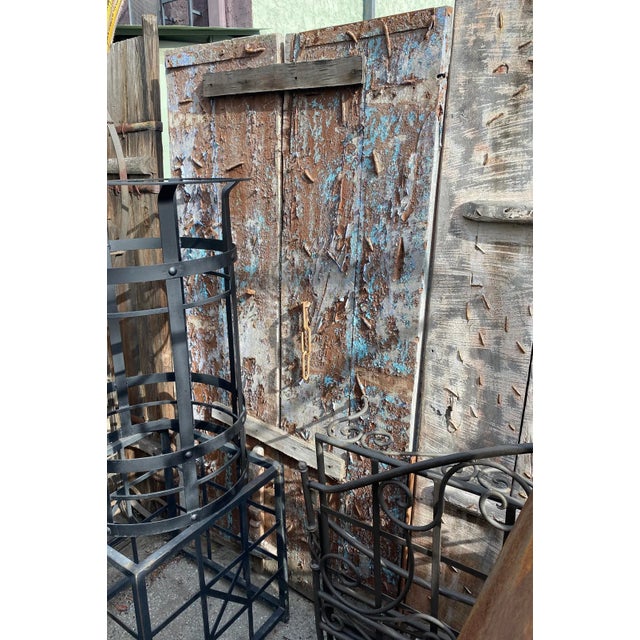 Early 20th Century Antique Indian Wood Door For Sale - Image 5 of 6