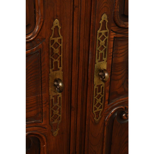 Henredon Four Centuries Collection French Louis XV Style Carved Oak Armoire For Sale - Image 12 of 18