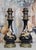 Napoleon III Lamps with Black Enameled Porcelain Stems, Set of 2 For Sale - Image 3 of 8