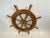 Brown Ships Wheel with Brass Hub and Inlay For Sale - Image 8 of 11