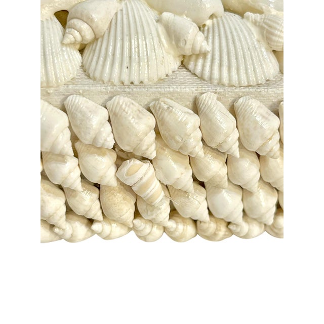 Vintage Folk Art White Shell Box For Sale - Image 12 of 14