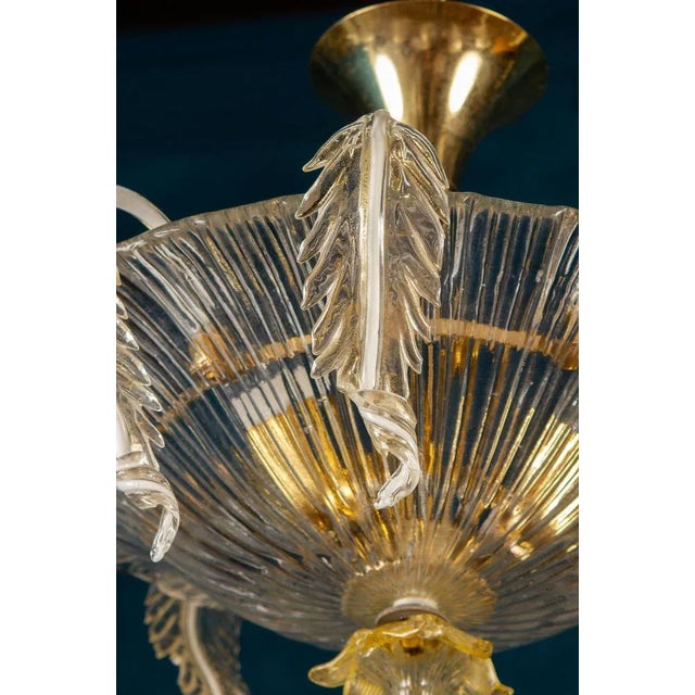 Gold Venetian Murano Glass Chandelier or Ceiling Light, 1970 For Sale - Image 8 of 12