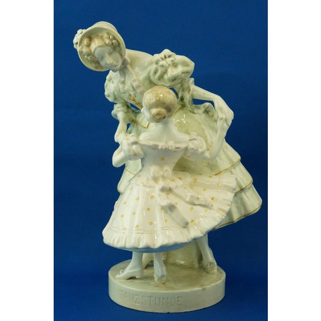 19th Century Art Nouveau Ceramic Sculpture of Dancing Girl & Mother by F. Gruber for Goldscheider, Austria For Sale - Image 3 of 18