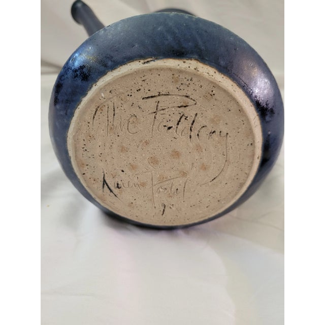 1990s Tall Signed Studio Pottery Pitcher For Sale - Image 10 of 10