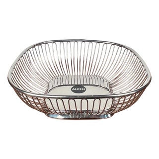 Italian Postmodern Stainless Steel Fruit Bowl from Alessi, 1980s For Sale