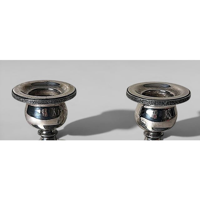 Early 20th Century Art Deco Pair American Silver Plate “Dutchardt” Candlesticks by Bernard Rice For Sale - Image 5 of 18