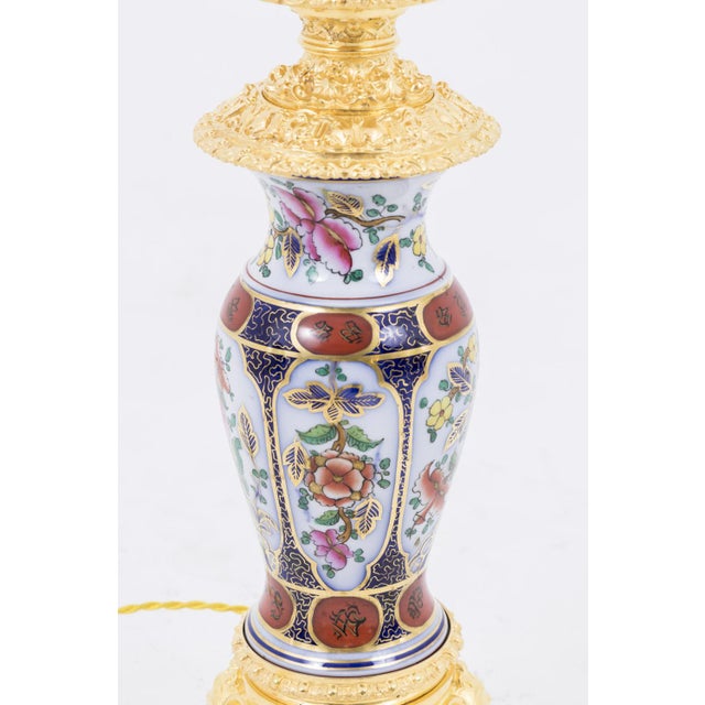 Metal Table Lamps in Porcelain and Gilt Bronze, 1880s, Set of 2 For Sale - Image 7 of 11