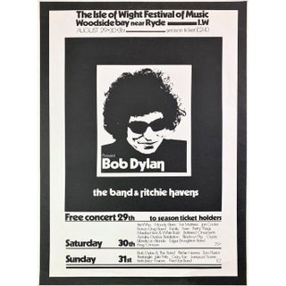 1969 Bob Dylan Isle of Wight Festival Poster For Sale