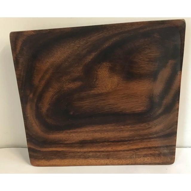Mid-Century Modern Vintage Wooden Tray From Hawaii For Sale - Image 3 of 6