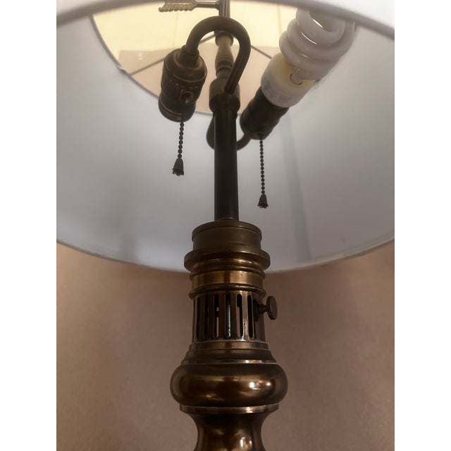 Paul Hanson 1950s Paul Hanson French Blue Opaline Glass Lamp Pair For Sale - Image 4 of 6