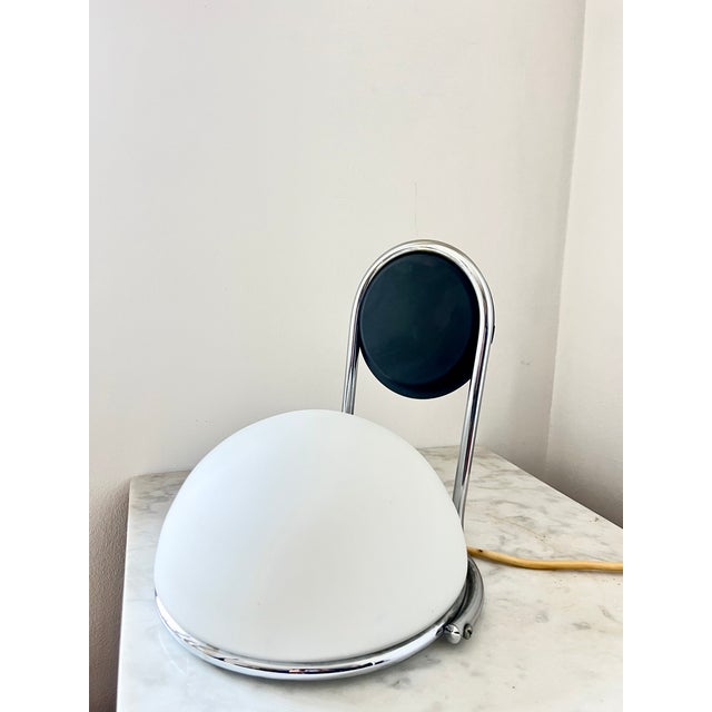 Black Vintage Space Age Chrome Glass Adjustable Wall Lamp, Italy, 1970s For Sale - Image 8 of 11