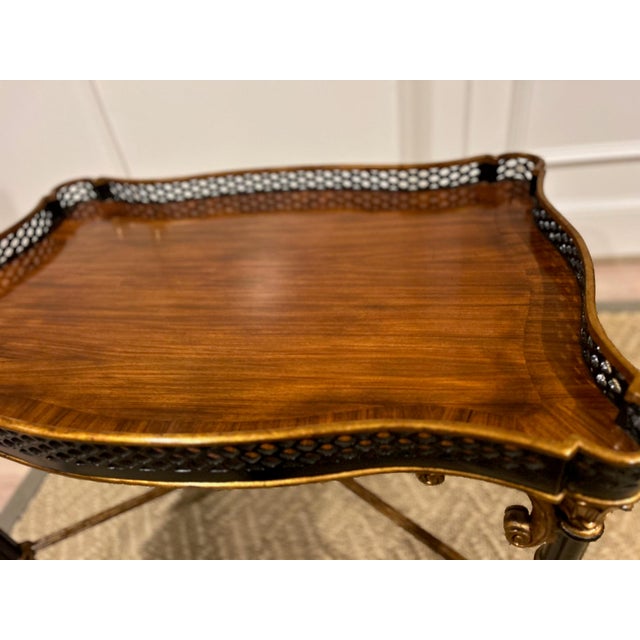 Brown Ej Victor Coffee Table With Fretwork Gallery For Sale - Image 8 of 11