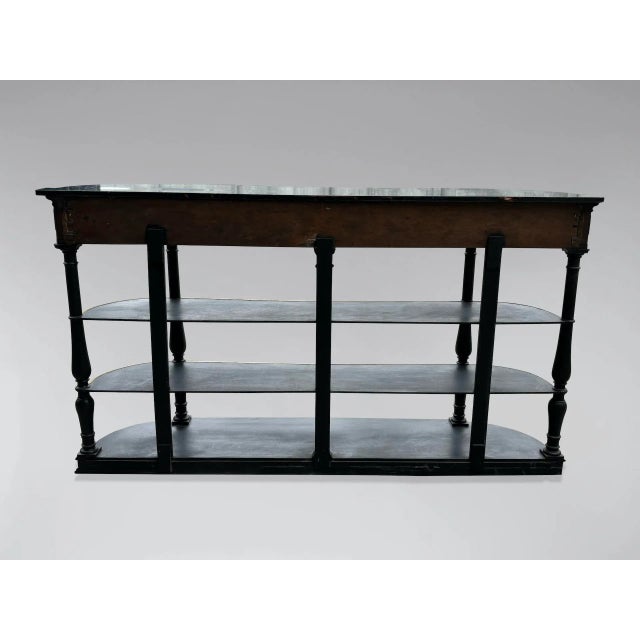 19th Century French Painted Marble Top Console Table, 1880 For Sale - Image 9 of 12