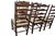 Wood Vintage Ladderback Rush Seat Side Chairs Set of 6 For Sale - Image 7 of 17