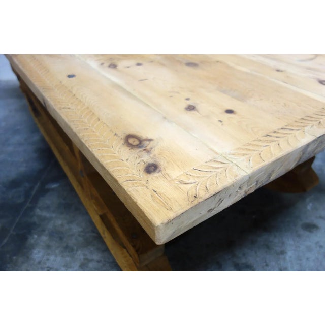 Wood Large Folk Art Sculpted Sled Coffee Table, France, 19th Century For Sale - Image 7 of 15