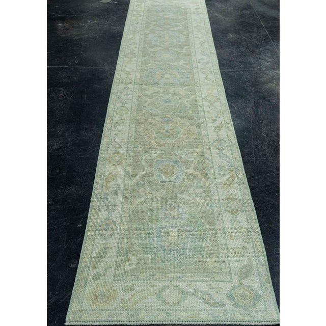 Turkish Oushak Rug 2'2" x 10'3" #19275 For Sale - Image 4 of 8