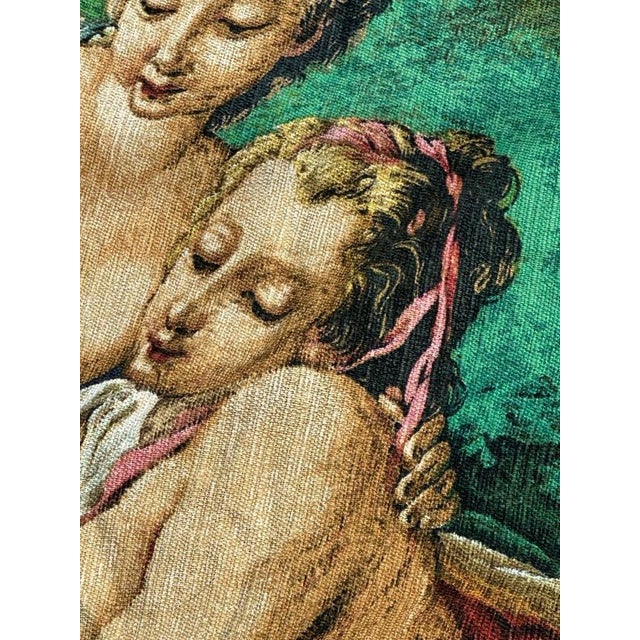 French Screen-Printed Tapestry with Leda and the Swan Motif in the style of Aubusson, 1970s For Sale - Image 10 of 18
