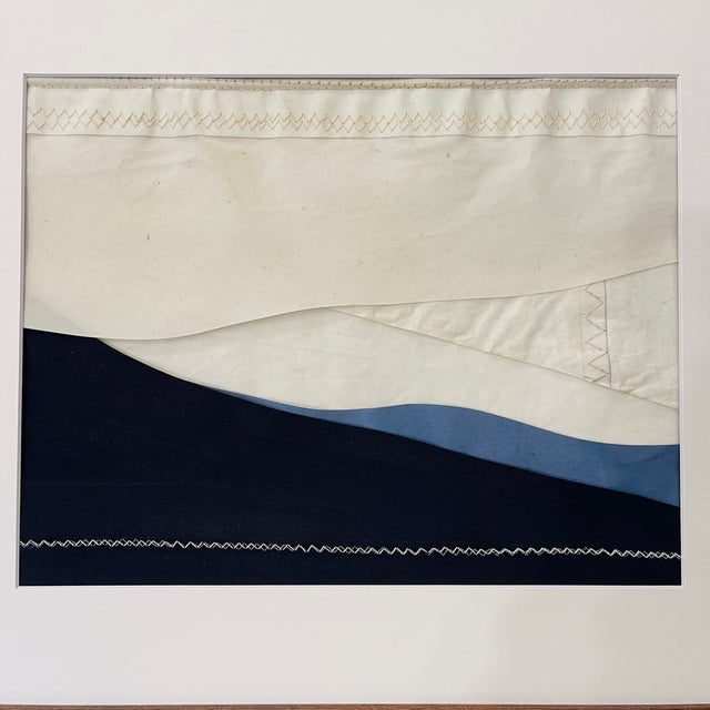 Contemporary Contemporary Semi-Abstract​ Mixed Media Nautical Sailcloth Landscape​ - By JJ-Hogan | Let My Spirit Soar, Framed For Sale - Image 3 of 7