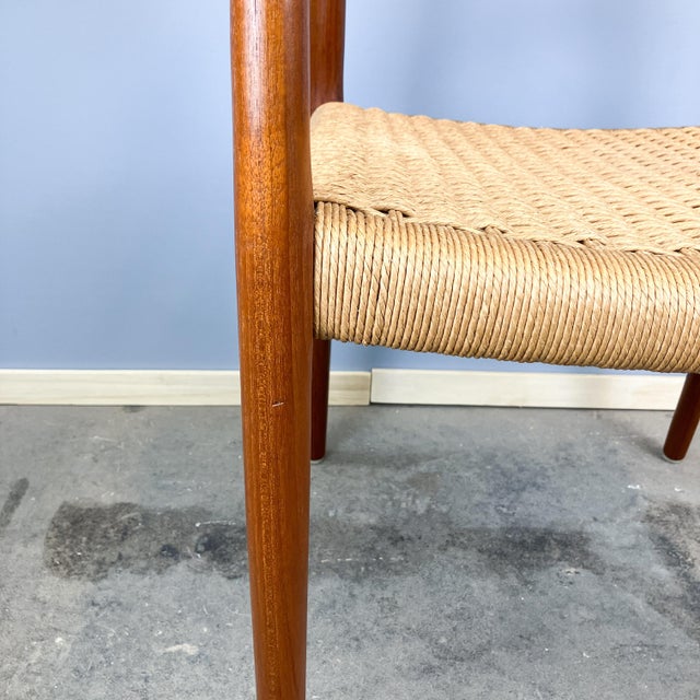 Danish Armchair in Teak and Paper Cord by Niels Otto Møller for J.L. Møllers, 1960s For Sale - Image 10 of 13