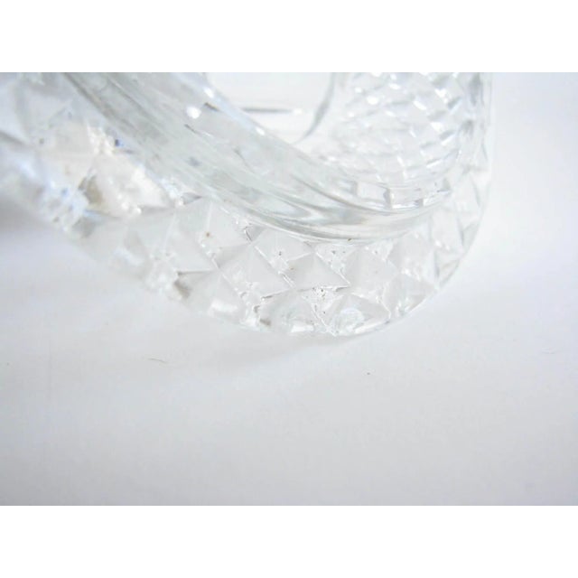 Brass Antique Diamond Cut Glass Lidded Urns With Brass Love Bird Finials - a Pair For Sale - Image 8 of 13