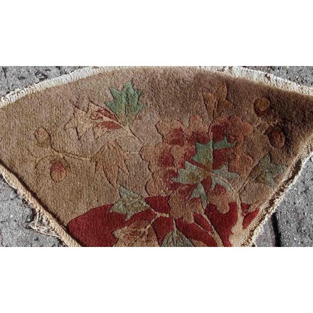 1920s Handmade Antique Art Deco Chinese Rug 1' X 1.7' For Sale - Image 4 of 6