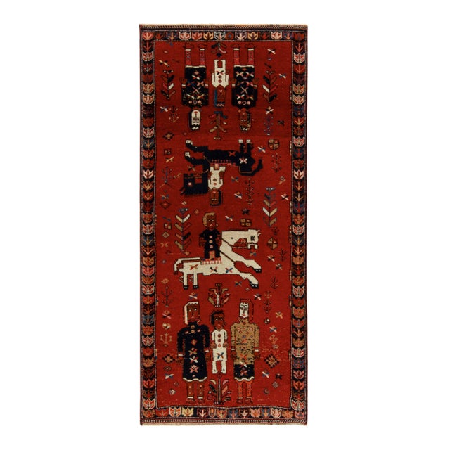 Textile 1950s Vintage Tribal Runner in Brown, Black, White Tribal Pictorials For Sale - Image 7 of 7