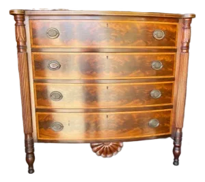 Antique Mahogany American Federal Bowfront Chest of Drawers