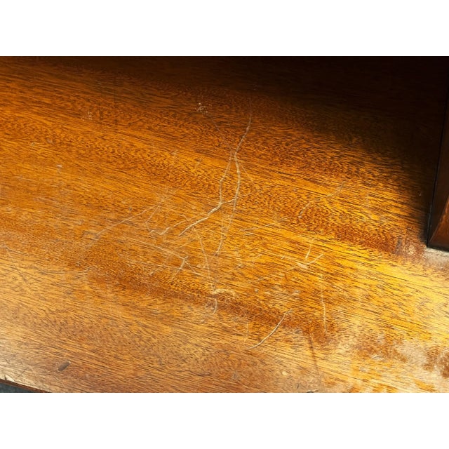 Early 20th Century Mahogany Chiffonier Cabinet With Four Drawers, Open Shelves and Marquetry Cartouche For Sale - Image 9 of 12