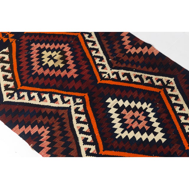 Black 1950s Long Anatolian Flatweave Kilim Runner For Sale - Image 8 of 10