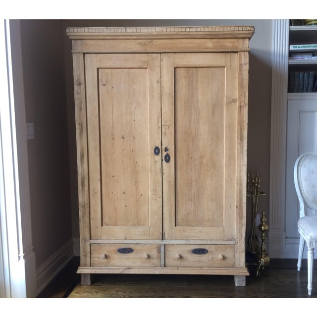 Primitive Large Pine Clothing Wardrobe Armoire Chairish