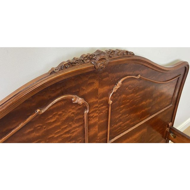 Vintage French Louis XVI King Size Bed Frame with Carved Headboard For Sale - Image 15 of 18