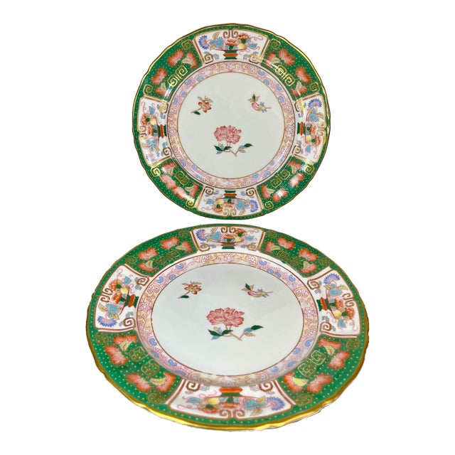2-Antique English Porcelain Plates- Set of 2 For Sale