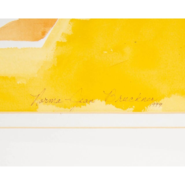 1999 Abstract Watercolor of Palm Trees by Norma Jean Bruckner For Sale In Indianapolis - Image 6 of 7