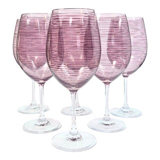 Garnet Twirl Stölze- Lausitz Goblets- Set of Six For Sale