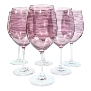 Garnet Twirl Stölze- Lausitz Goblets- Set of Six