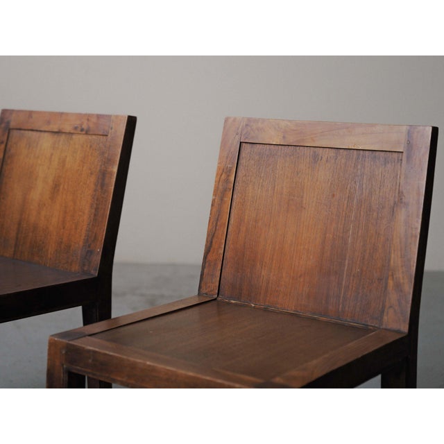 Brown Architectural Oak Chairs, France, 1970, Set of 6 For Sale - Image 8 of 18