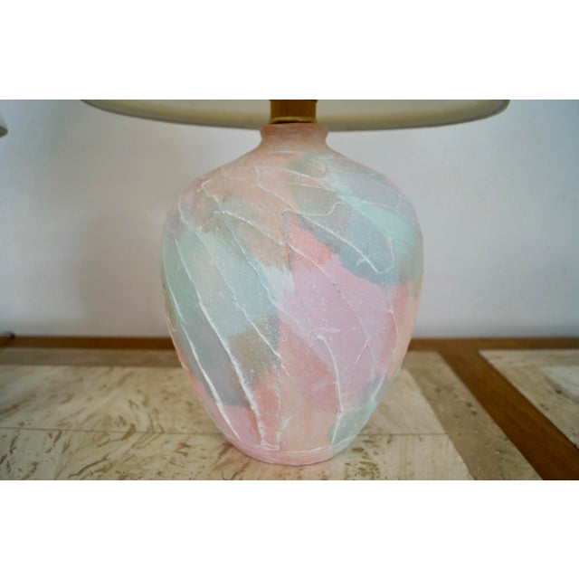 1980’s Hollywood Regency Pastel Table Lamps - A Pair For Sale - Image 9 of 12