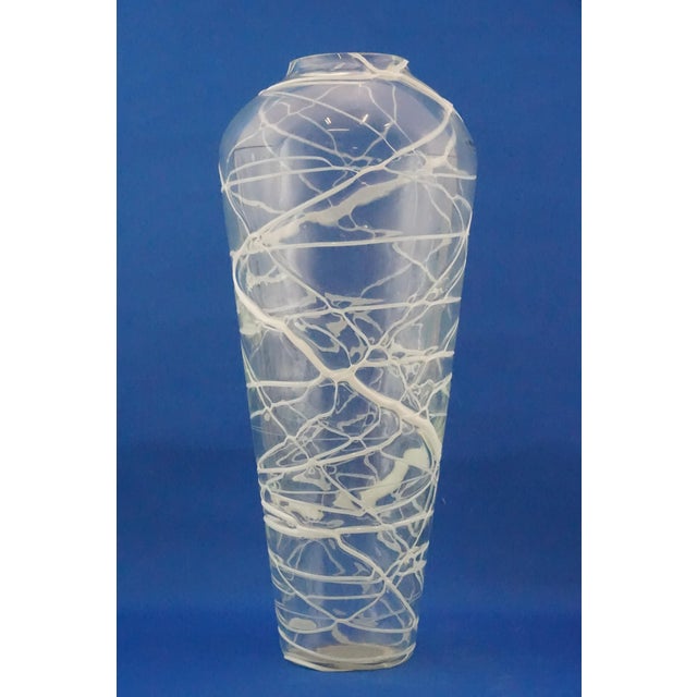 Murano Glass Vase in White Glass Paste Lattice, 1940s For Sale - Image 16 of 18