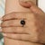 Vintage Black Star & Zircon Ring in White Gold Setting, Size 7.5 For Sale - Image 10 of 13