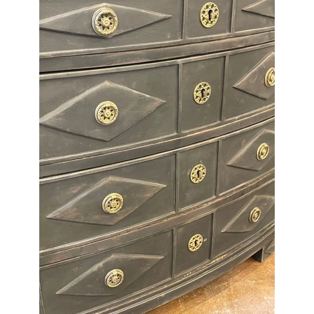 19th Century 19th Century Swedish Empire Style Painted Black Chest For Sale - Image 5 of 10