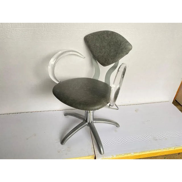 Pivoting Hairdresser Armchair in Skai, 1970s For Sale - Image 9 of 13