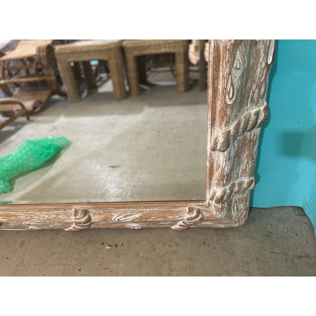 Wood Extremely Large Vintage Italian Hand-Carved Faux Bois Rope & Knot Mirror, Circa 1980s For Sale - Image 7 of 11