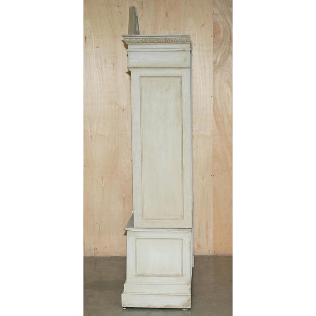 Tall Antique Georgian Painted Town House Wardrobe with Drawers For Sale - Image 12 of 16