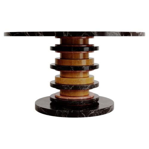 Red Stacked Silhouette Marble Sun Dining Table by Esther Knopfler For Sale - Image 8 of 8