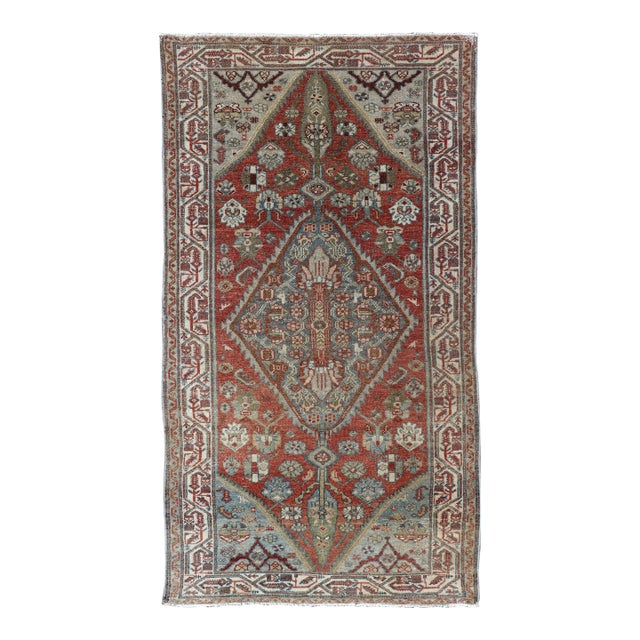 Antique Persian Hamadan Rug With Rich Geometric Motifs 3'3 X 6'0 For Sale