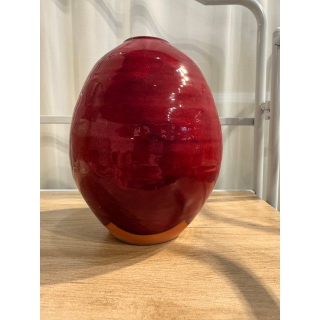 Ben Owen III Studio Pottery Oxblood Glaze Vase - Signed and Dated 1993 - Seagrove Nc For Sale - Image 4 of 4
