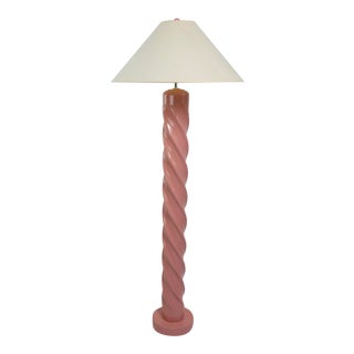 Plaster Twist Floor Lamp in Bubble Gum Pink Finish For Sale