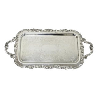 Vintage Fb Rogers Victorian Silver Plated Narrow Serving Platter Bar Tray For Sale