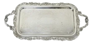 Vintage Fb Rogers Victorian Silver Plated Narrow Serving Platter Bar Tray